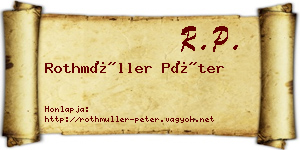 Rothmüller Péter névjegykártya